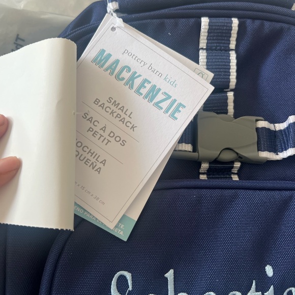 *Brand New* Pottery Barn Kids Mackenzie Navy Solid Backpacks Size Small - Picture 2 of 4
